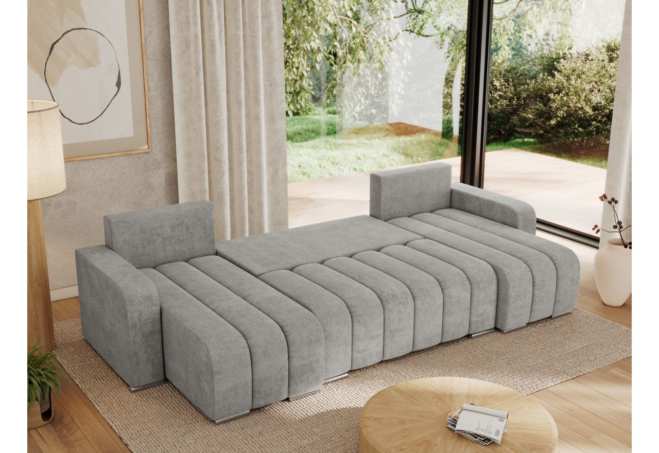 Narożnik KIRASSO U - uniwersalny - jasnoszary, struktura