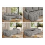 Narożnik KIRASSO U - uniwersalny - jasnoszary, struktura