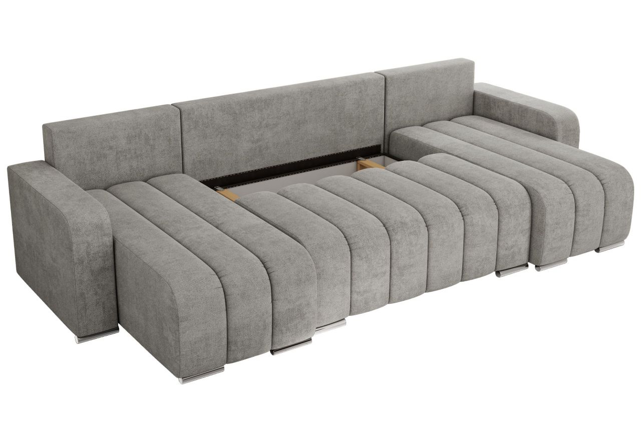 Narożnik KIRASSO U - uniwersalny - jasnoszary, struktura