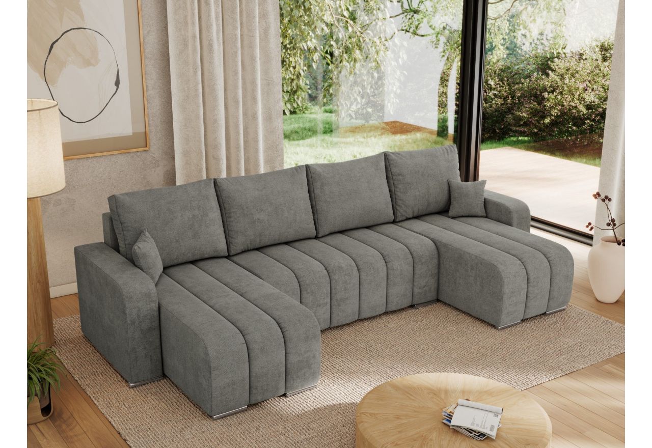 Narożnik KIRASSO U - uniwersalny - szary, struktura