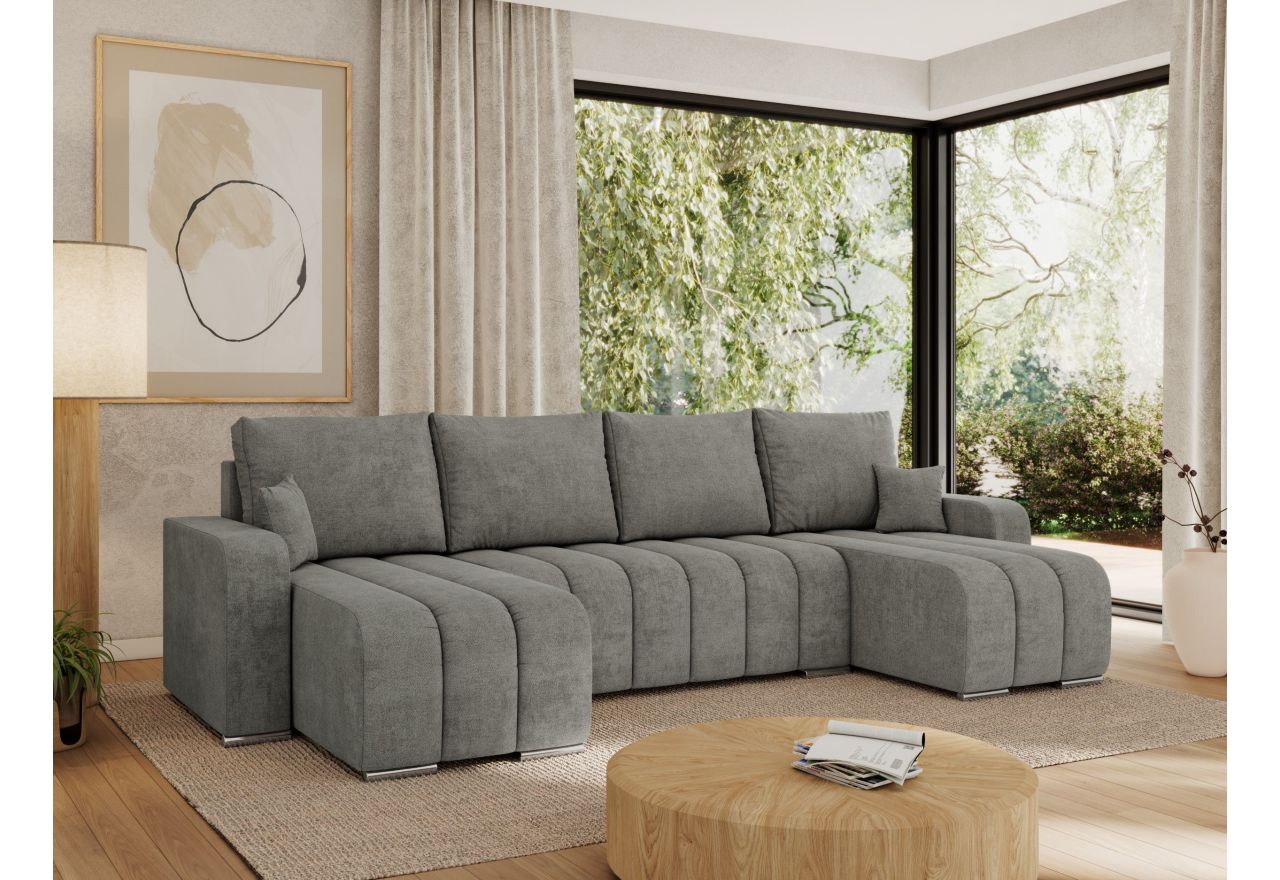 Narożnik KIRASSO U - uniwersalny - szary, struktura