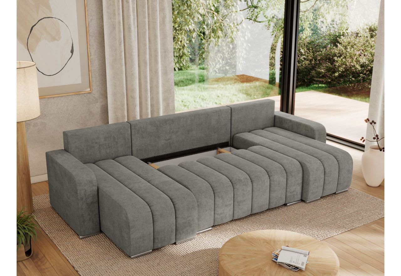 Narożnik KIRASSO U - uniwersalny - szary, struktura