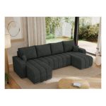 Narożnik KIRASSO U - uniwersalny - ciemnoszary, struktura