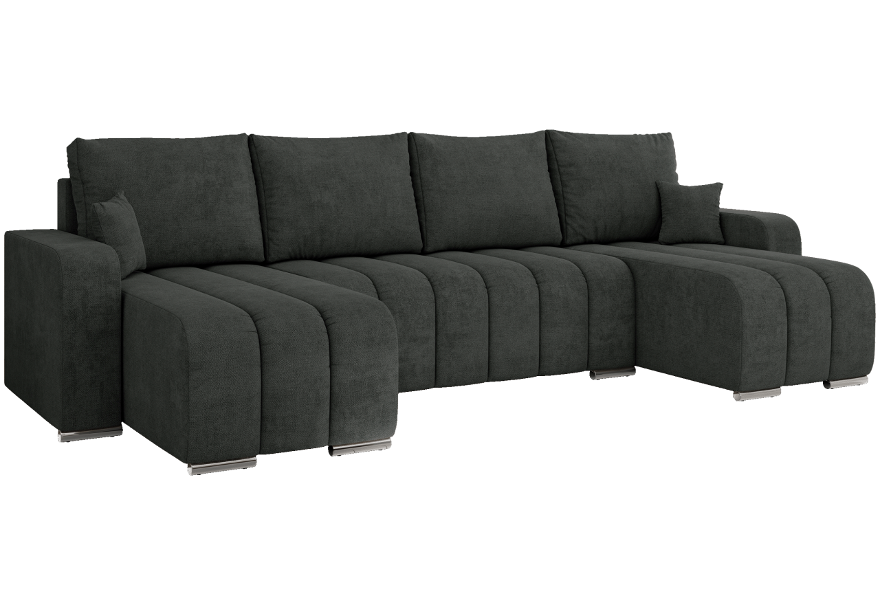 Narożnik KIRASSO U - uniwersalny - ciemnoszary, struktura