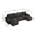 Narożnik KIRASSO U - uniwersalny - ciemnoszary, struktura