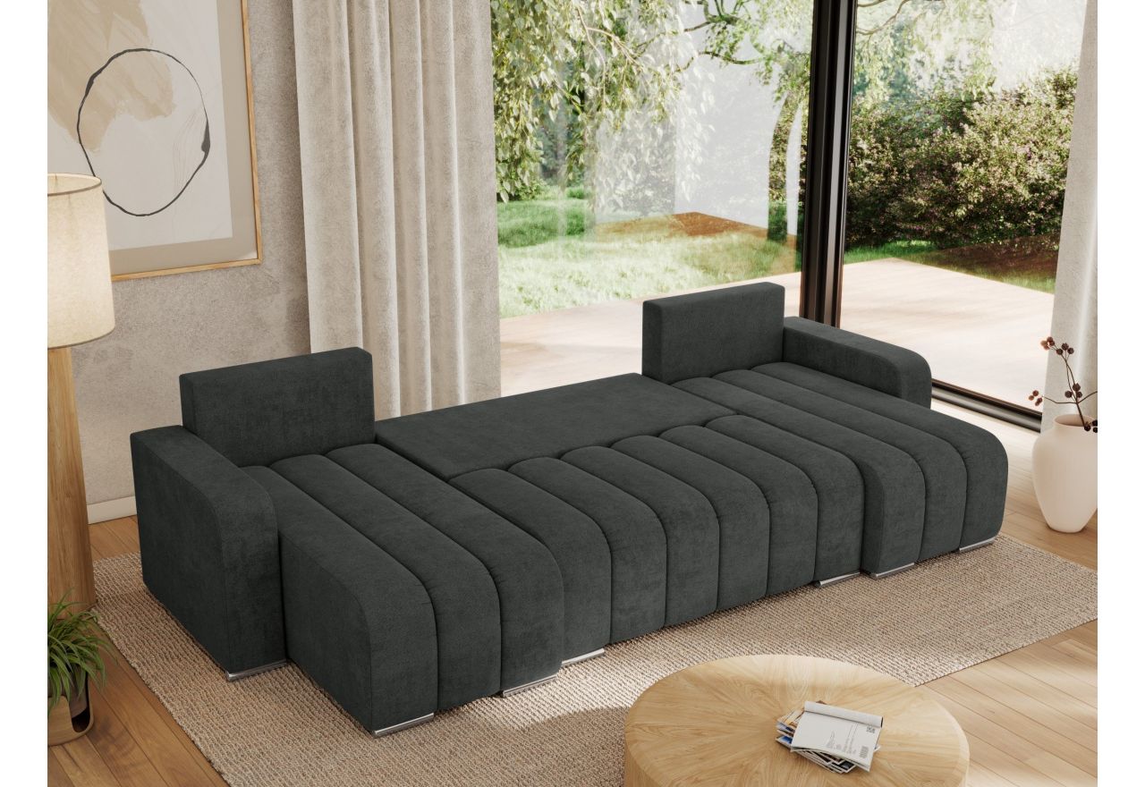 Narożnik KIRASSO U - uniwersalny - ciemnoszary, struktura