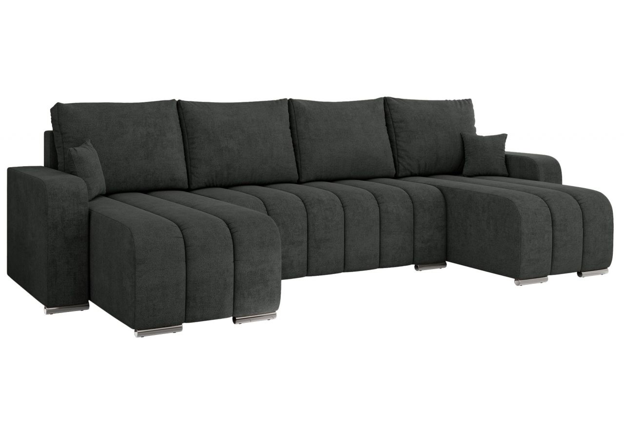 Narożnik KIRASSO U - uniwersalny - ciemnoszary, struktura