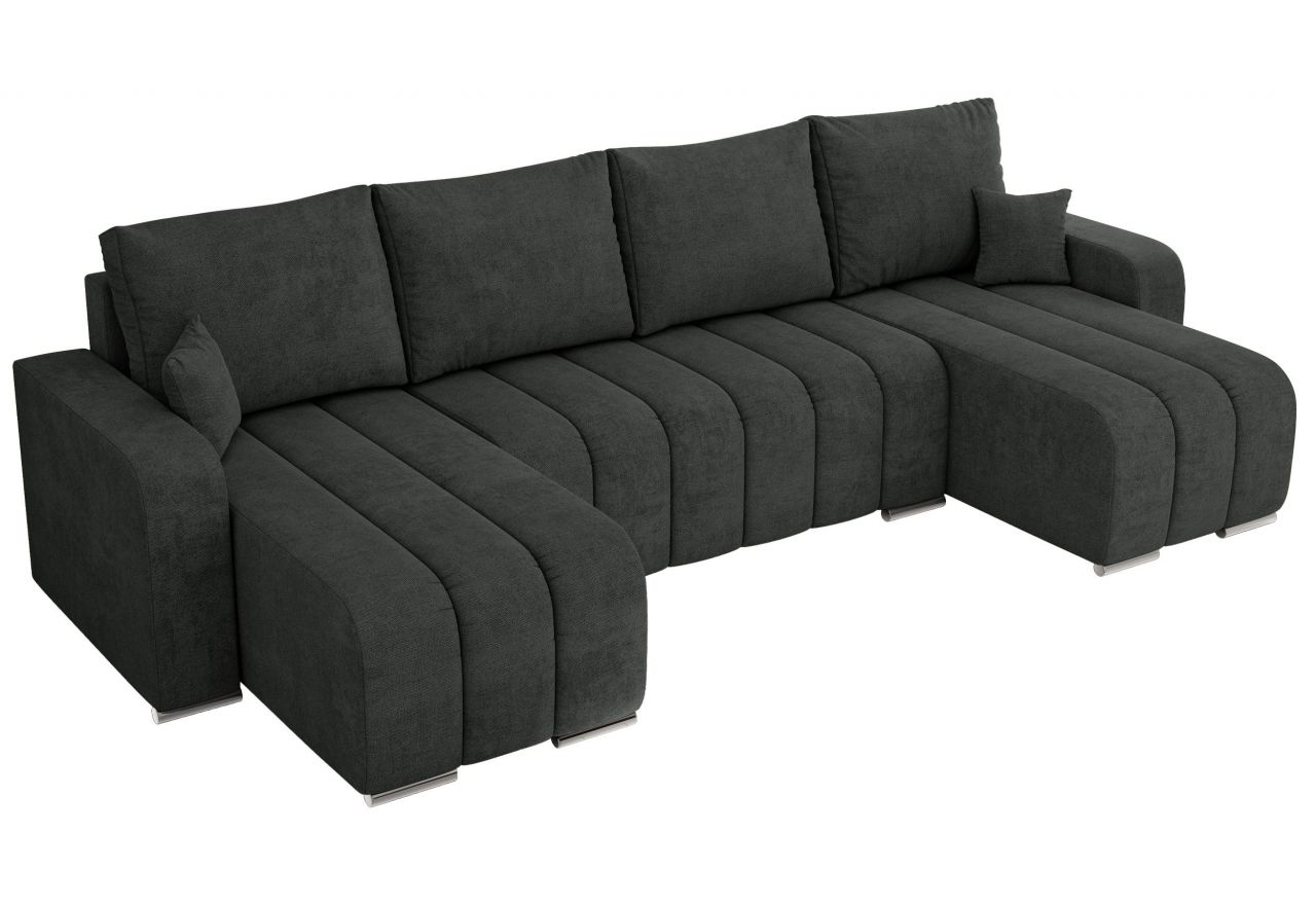 Narożnik KIRASSO U - uniwersalny - ciemnoszary, struktura