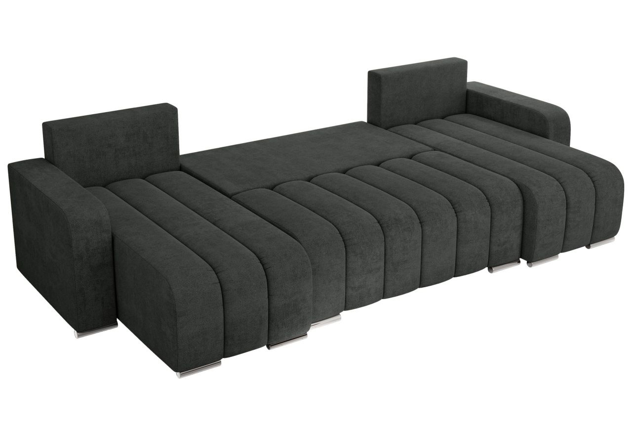 Narożnik KIRASSO U - uniwersalny - ciemnoszary, struktura