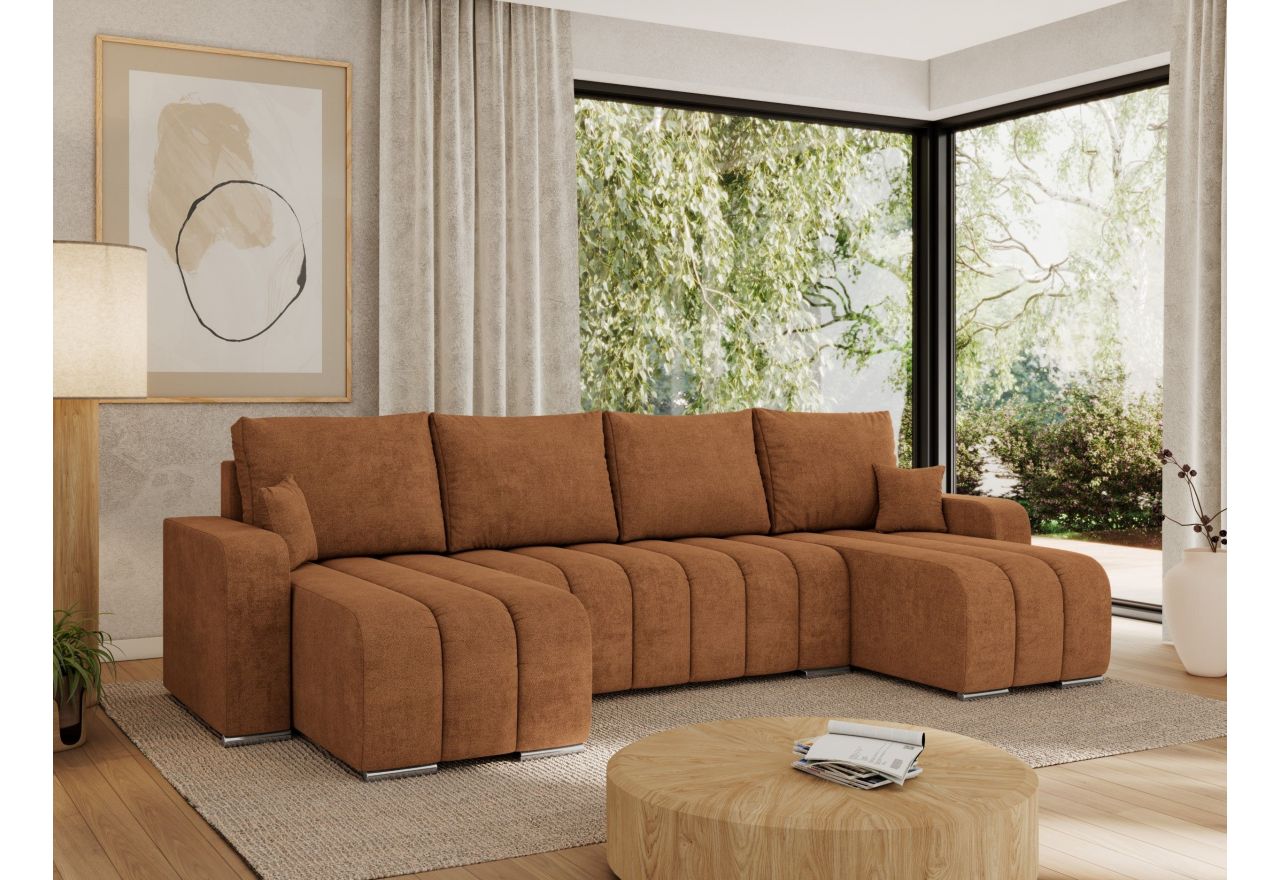 Narożnik KIRASSO U - uniwersalny - pomarańczowy, struktura