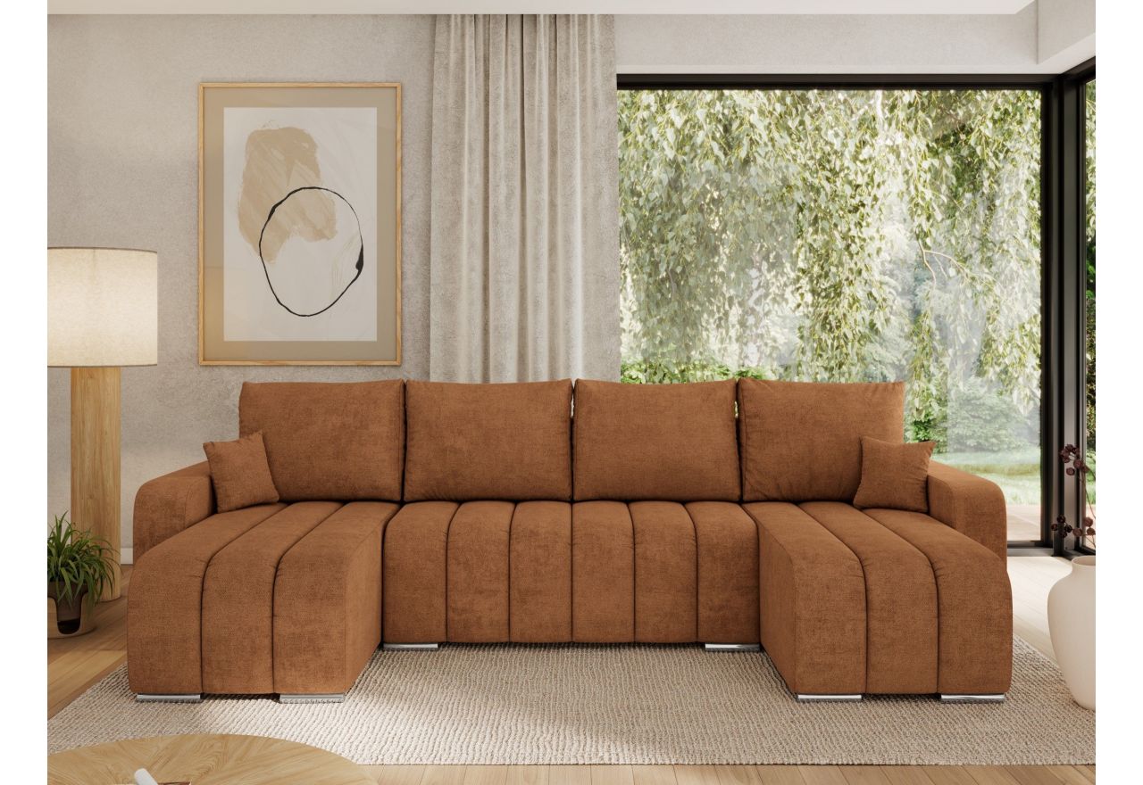 Narożnik KIRASSO U - uniwersalny - pomarańczowy, struktura