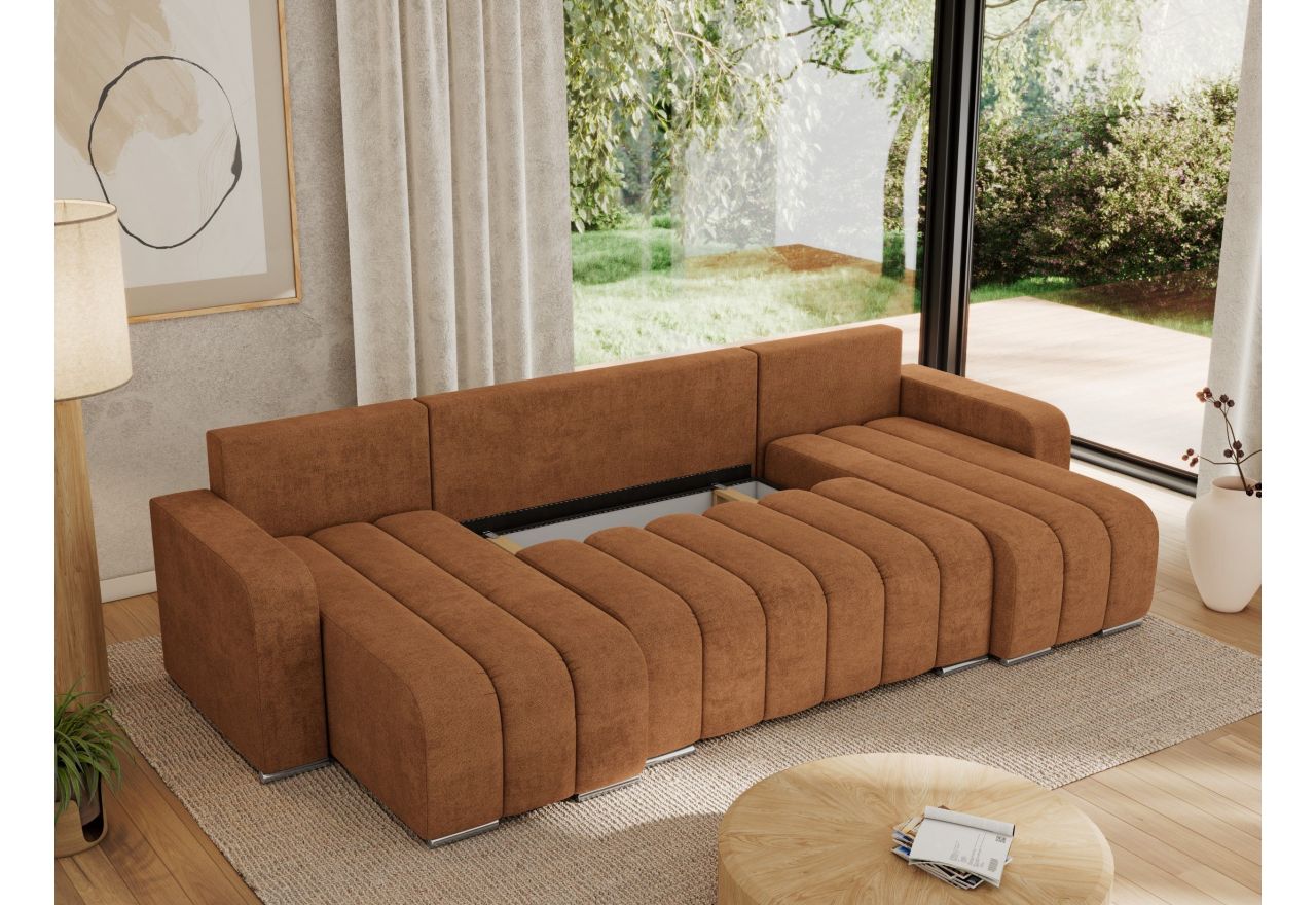 Narożnik KIRASSO U - uniwersalny - pomarańczowy, struktura