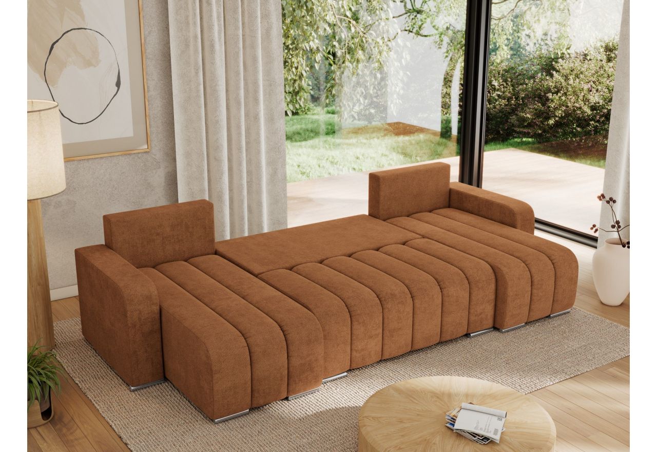 Narożnik KIRASSO U - uniwersalny - pomarańczowy, struktura