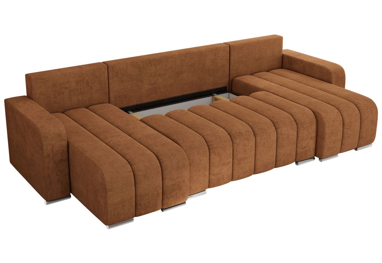 Narożnik KIRASSO U - uniwersalny - pomarańczowy, struktura