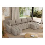 Narożnik KIRASSO U - uniwersalny - beżowy, struktura