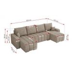 Narożnik KIRASSO U - uniwersalny - beżowy, struktura