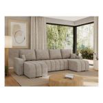 Narożnik KIRASSO U - uniwersalny - beżowy, struktura