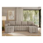 Narożnik KIRASSO U - uniwersalny - beżowy, struktura