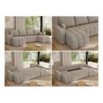 Narożnik KIRASSO U - uniwersalny - beżowy, struktura