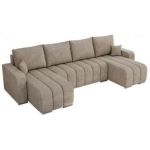 Narożnik KIRASSO U - uniwersalny - beżowy, struktura