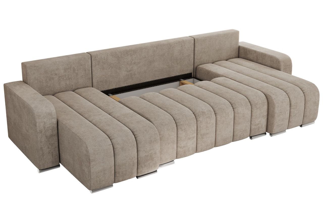 Narożnik KIRASSO U - uniwersalny - beżowy, struktura