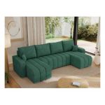 Narożnik KIRASSO U - uniwersalny - ciemnozielony, struktura