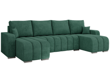 Narożnik KIRASSO U - uniwersalny - ciemnozielony, struktura