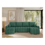 Narożnik KIRASSO U - uniwersalny - ciemnozielony, struktura