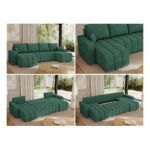 Narożnik KIRASSO U - uniwersalny - ciemnozielony, struktura