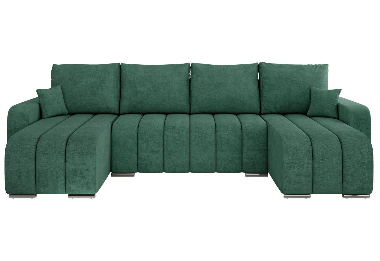 Narożnik KIRASSO U - uniwersalny - ciemnozielony, struktura