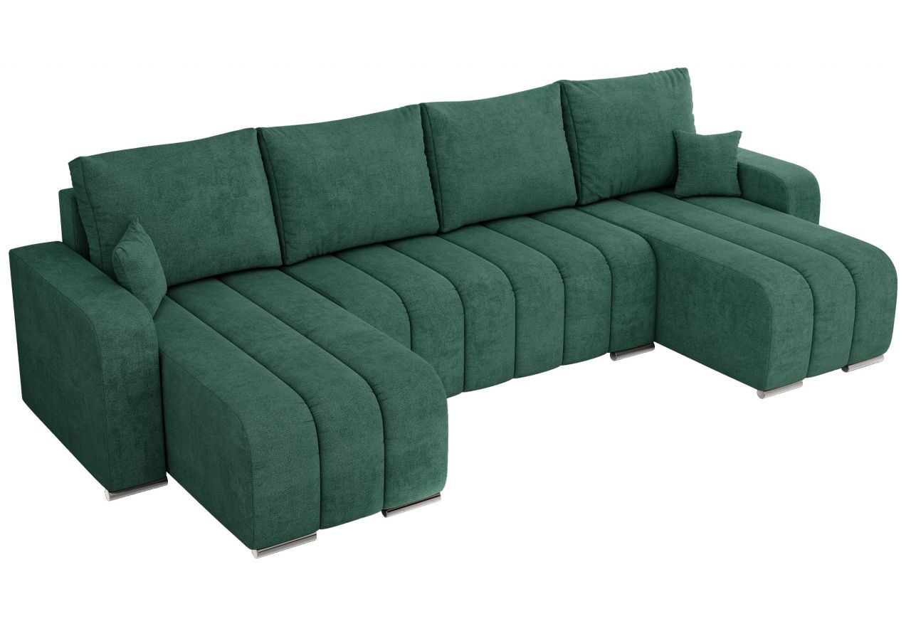 Narożnik KIRASSO U - uniwersalny - ciemnozielony, struktura