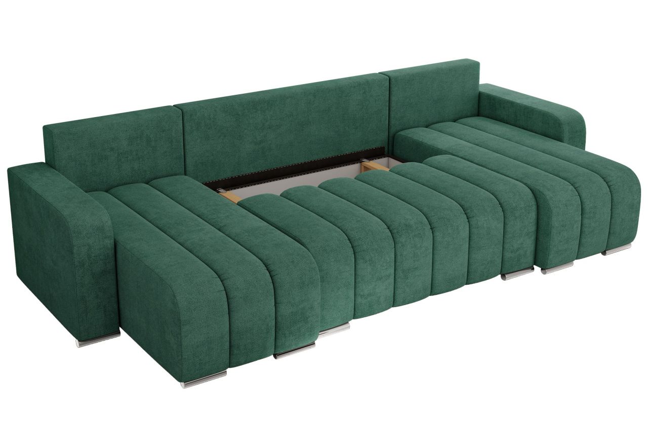 Narożnik KIRASSO U - uniwersalny - ciemnozielony, struktura