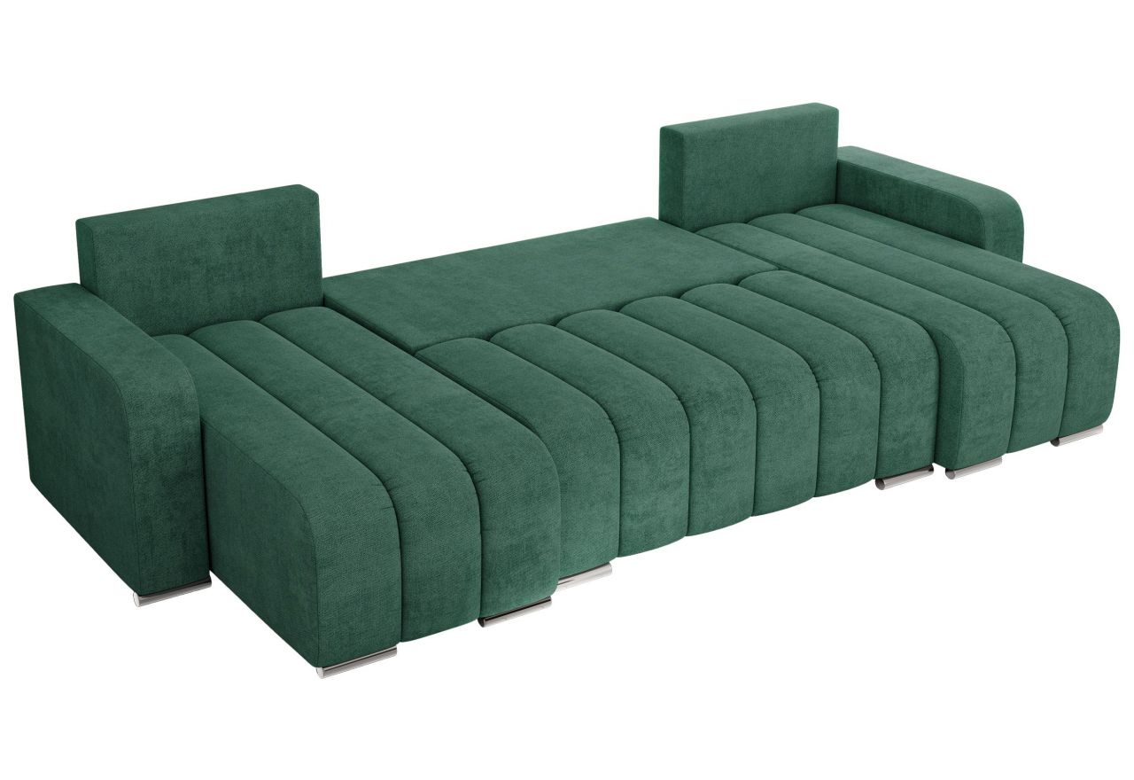 Narożnik KIRASSO U - uniwersalny - ciemnozielony, struktura