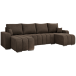 Narożnik KIRASSO U - uniwersalny - brązowy, welwet