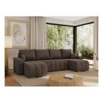 Narożnik KIRASSO U - uniwersalny - brązowy, welwet