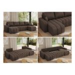 Narożnik KIRASSO U - uniwersalny - brązowy, welwet