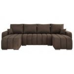 Narożnik KIRASSO U - uniwersalny - brązowy, welwet