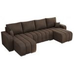 Narożnik KIRASSO U - uniwersalny - brązowy, welwet