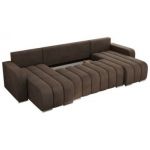 Narożnik KIRASSO U - uniwersalny - brązowy, welwet