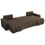 Narożnik KIRASSO U - uniwersalny - brązowy, welwet