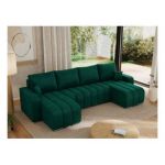 Narożnik KIRASSO U - uniwersalny - ciemnozielony, welwet