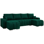 Narożnik KIRASSO U - uniwersalny - ciemnozielony, welwet