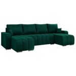 Narożnik KIRASSO U - uniwersalny - ciemnozielony, welwet