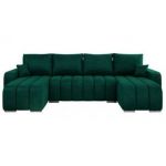 Narożnik KIRASSO U - uniwersalny - ciemnozielony, welwet