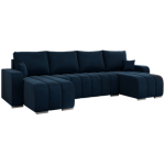 Narożnik KIRASSO U - uniwersalny - ciemnoniebieski, welwet