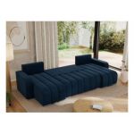 Narożnik KIRASSO U - uniwersalny - ciemnoniebieski, welwet