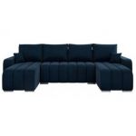 Narożnik KIRASSO U - uniwersalny - ciemnoniebieski, welwet