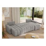 Narożnik KIRASSO U - uniwersalny - jasnoszary, welwet