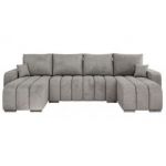 Narożnik KIRASSO U - uniwersalny - jasnoszary, welwet