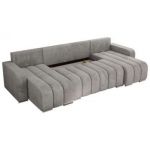 Narożnik KIRASSO U - uniwersalny - jasnoszary, welwet